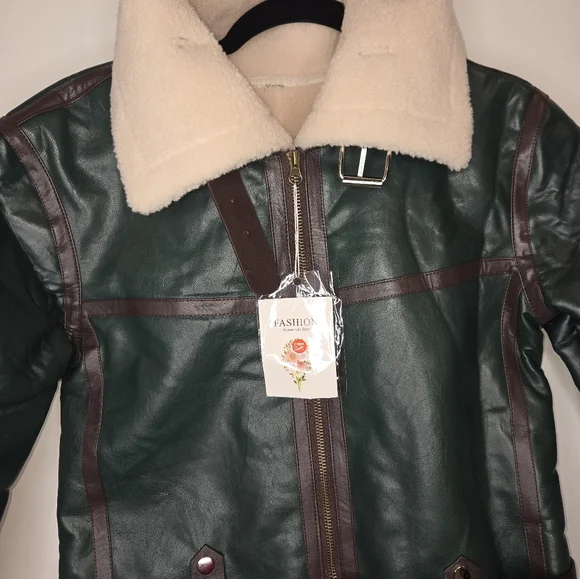FAUX leather and wool jacket - Picture 3 of 5